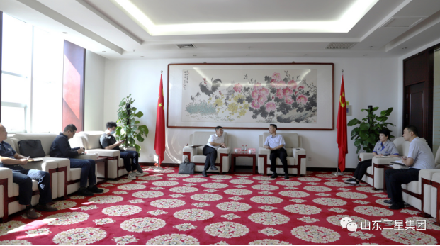 濱州市工信局黨組成員、副局長孫軼修來山東三星集團(tuán)調(diào)研